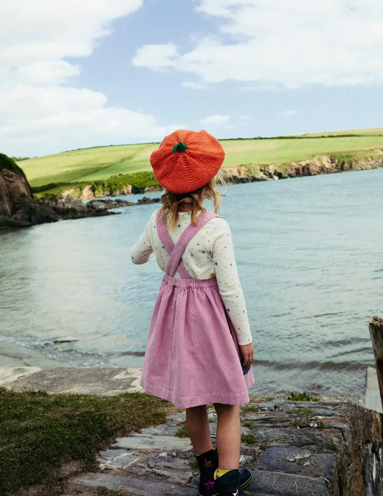 Lucilla Pinafore Dress-Mauve Mist Pumpkin Cats-Boden New