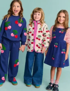 Lucilla Pinafore Dress-Starboard Blue Cherries-Boden Flash Sale