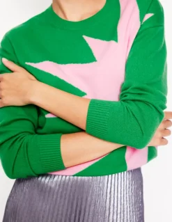 Lydia Cashmere Jumper-Bright Green, Boom-Boden Cheap