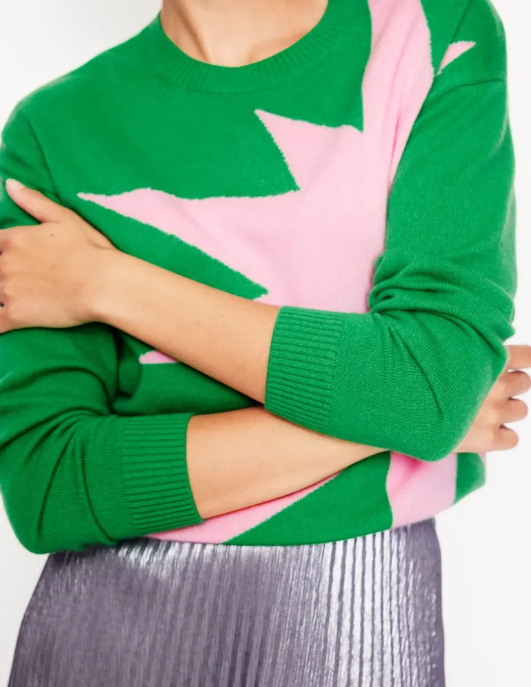 Lydia Cashmere Jumper-Bright Green, Boom-Boden Cheap