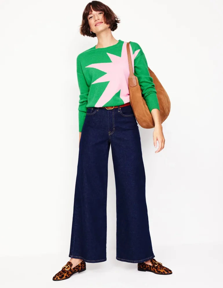 Lydia Cashmere Jumper-Bright Green, Boom-Boden Cheap