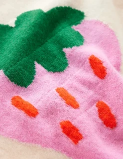 Lydia Cashmere Jumper-Ecru, Strawberries-Boden Sale