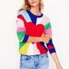 Lydia Cashmere Jumper-Multi, Heart Spectrum-Boden New