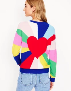 Lydia Cashmere Jumper-Multi, Heart Spectrum-Boden New