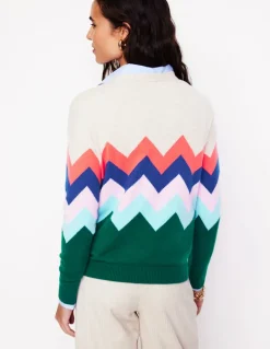 Lydia Cashmere Jumper-Multi, Zig Zag-Boden Online