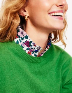 Lydia Cashmere Jumper-Paradise Green-Boden New