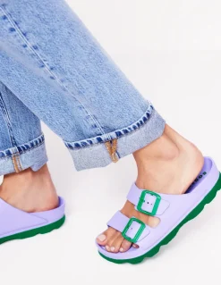 Lyla Double Buckle Slide-Lavender Purple-Boden Store