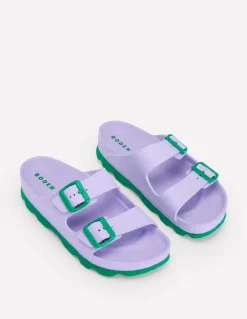 Lyla Double Buckle Slide-Lavender Purple-Boden Store
