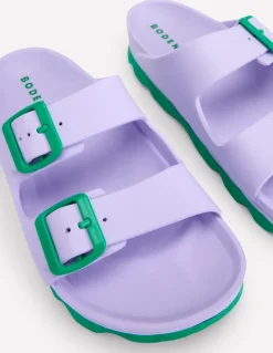 Lyla Double Buckle Slide-Lavender Purple-Boden Store
