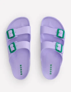 Lyla Double Buckle Slide-Lavender Purple-Boden Store