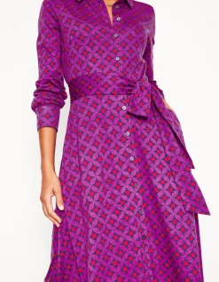 Marcia Jersey Midi Shirt Dress-Regal Purple, Diamond Terrace-Boden Cheap