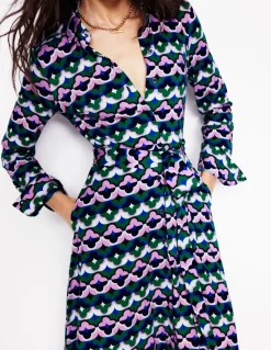 Marcia Jersey Midi Shirt Dress-Rich Emerald, Lucky Clover-Boden Cheap