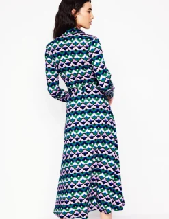 Marcia Jersey Midi Shirt Dress-Rich Emerald, Lucky Clover-Boden Cheap