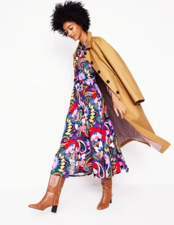 Marcia Jersey Midi Shirt Dress-Multi, Botanical Paisley-Boden Store