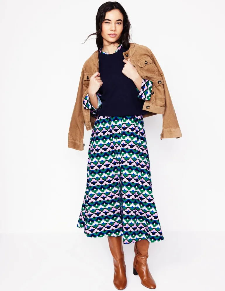 Marcia Jersey Midi Shirt Dress-Rich Emerald, Lucky Clover-Boden Cheap
