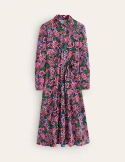 Marcia Jersey Midi Shirt Dress-Multi, Paisley Fusion-Boden Shop