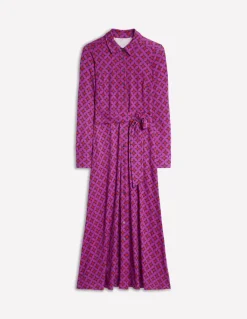 Marcia Jersey Midi Shirt Dress-Regal Purple, Diamond Terrace-Boden Cheap
