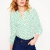 Marina Jersey Shirt-Ivory, Abstract Dot-Boden Clearance