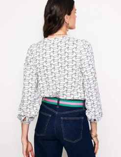 Marina Jersey Shirt-Ivory, Dachshund-Boden Best