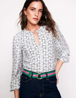 Marina Jersey Shirt-Ivory, Dachshund-Boden Best