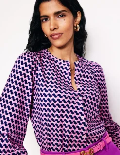 Marina Jersey Shirt-Moonlite Mauve, Terrace Swirl-Boden Best Sale