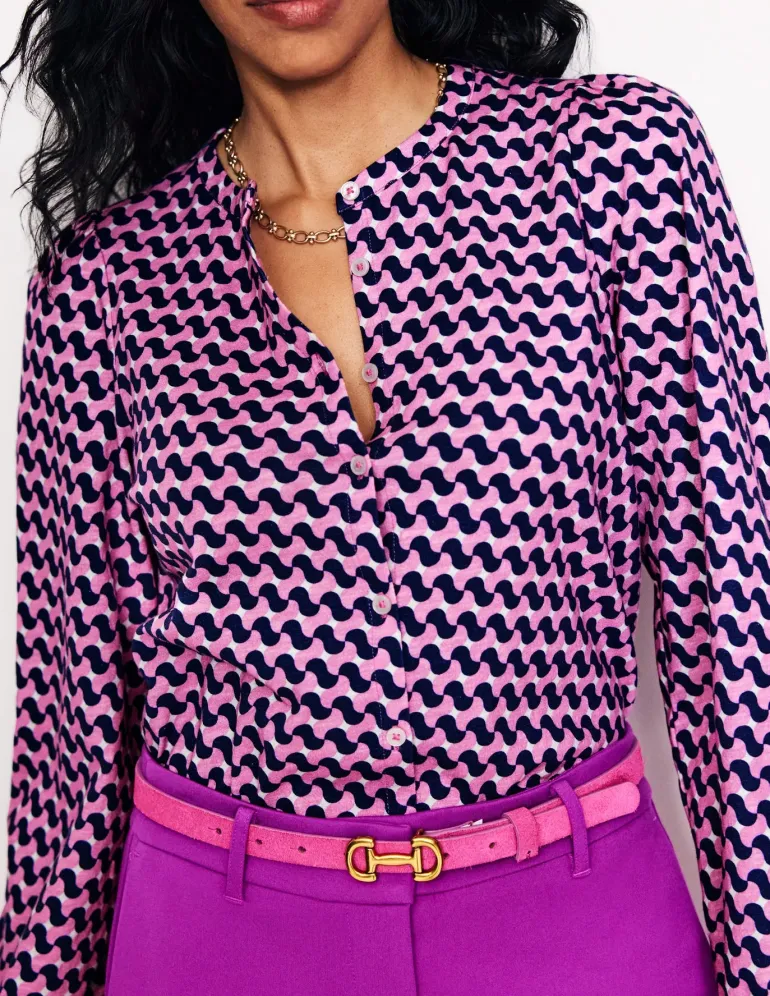 Marina Jersey Shirt-Moonlite Mauve, Terrace Swirl-Boden Best Sale