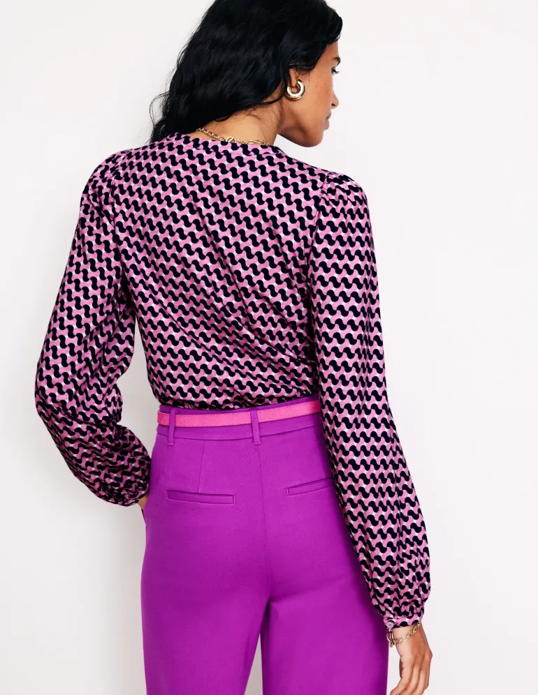 Marina Jersey Shirt-Moonlite Mauve, Terrace Swirl-Boden Best Sale