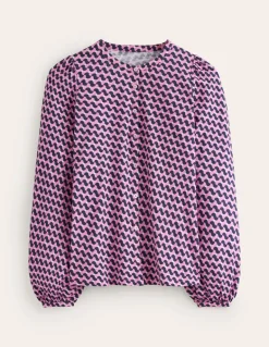 Marina Jersey Shirt-Moonlite Mauve, Terrace Swirl-Boden Best Sale