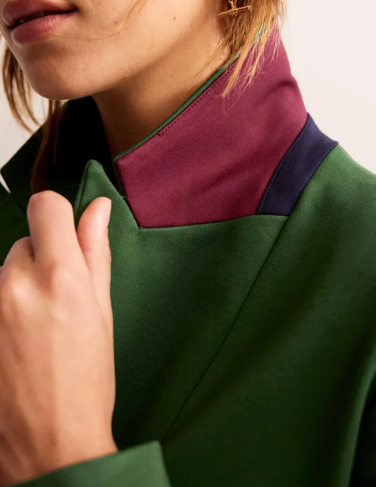 Marylebone Ponte Blazer-Winter Green-Boden Clearance