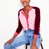 Meg Saddle Sleeve Cardigan-Soft Pink, Colourblock-Boden Cheap