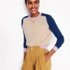 Meg Saddle Sleeve Sweater-Chinchilla Melange,Colourblock-Boden Sale