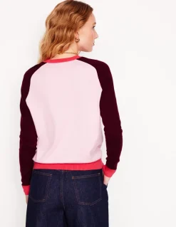 Meg Saddle Sleeve Sweater-Soft Pink, Colourblock-Boden Store
