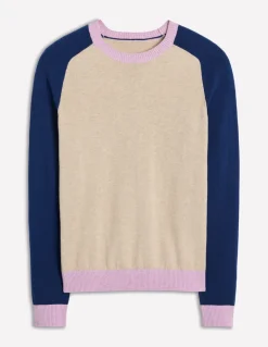 Meg Saddle Sleeve Sweater-Chinchilla Melange,Colourblock-Boden Sale