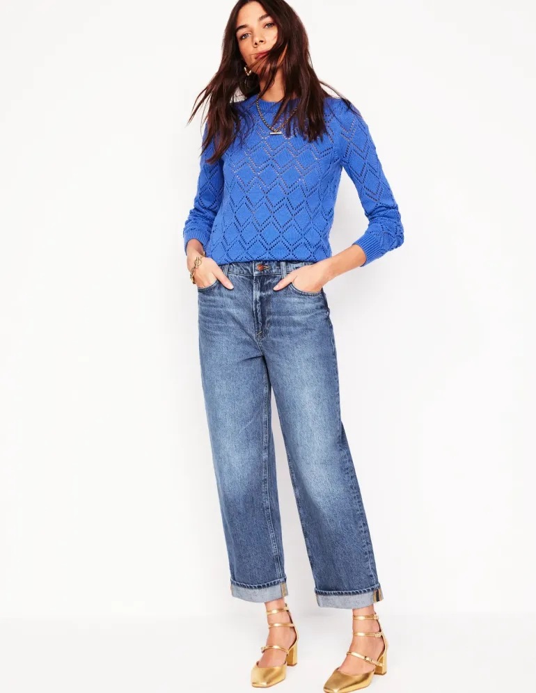 Mid Rise Relaxed Jeans-Mid Vintage-Boden Clearance