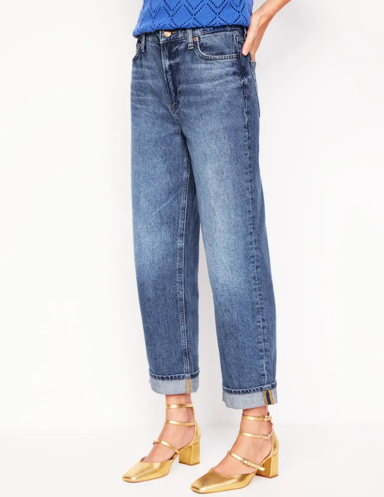 Mid Rise Relaxed Jeans-Mid Vintage-Boden Clearance