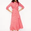 Mila Cord Midi Shirt Dress-Azalea Pink-Boden Best Sale