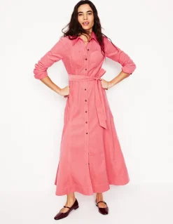 Mila Cord Midi Shirt Dress-Azalea Pink-Boden Best Sale