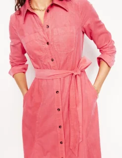 Mila Cord Midi Shirt Dress-Azalea Pink-Boden Best Sale