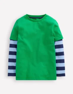 Mock Sleeve T-shirt-Sapling Green-Boden Flash Sale