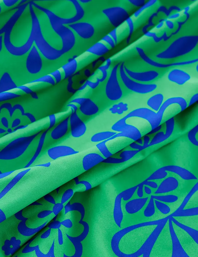 Mykonos Deep V Swimsuit-Green, Structured Meadow-Boden Outlet