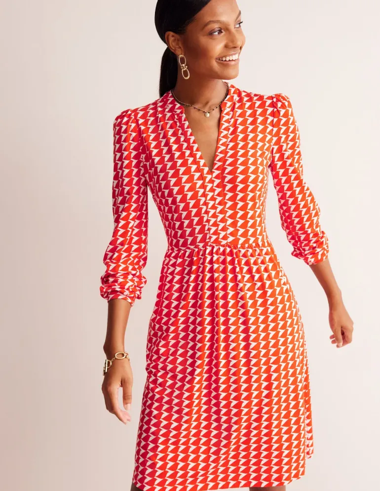 Naomi Relaxed Jersey Dress-Blaze Orange, Birdie-Boden Outlet