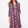 Naomi Relaxed Jersey Dress-Old Rose, Bloom Trellis-Boden Outlet