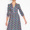 Naomi Relaxed Jersey Dress-French Navy, Flowerbed-Boden Fashion