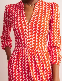 Naomi Relaxed Jersey Dress-Blaze Orange, Birdie-Boden Outlet