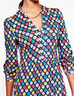 Naomi Relaxed Jersey Dress-French Navy, Flowerbed-Boden Fashion