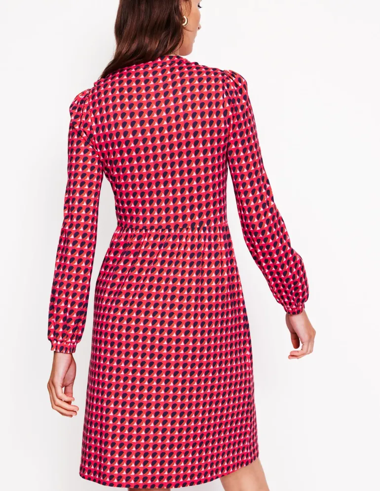 Naomi Relaxed Jersey Dress-Rouge, Sphere Geo-Boden Discount