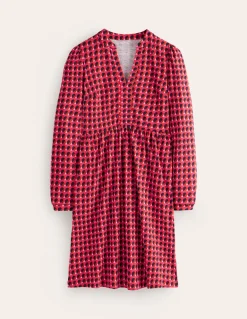Naomi Relaxed Jersey Dress-Rouge, Sphere Geo-Boden Discount