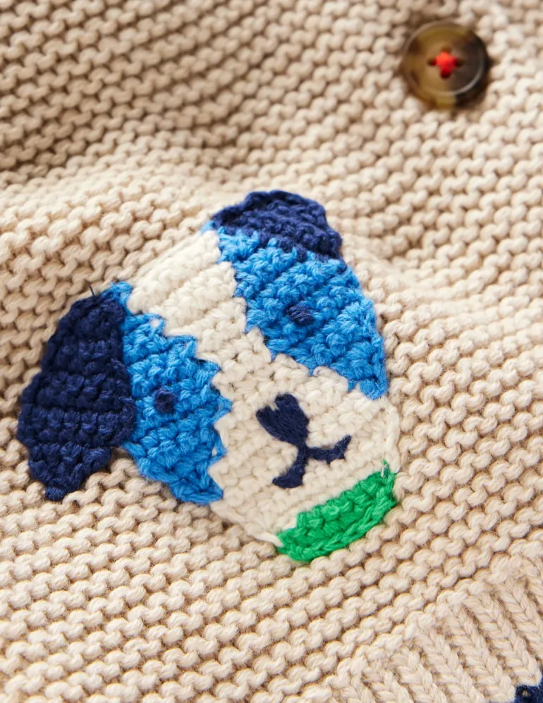 Novelty logo Cardigan-Oatmeal Marl Pets-Boden Shop