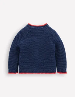 Novelty logo Cardigan-Starboard Blue Boats-Boden Flash Sale