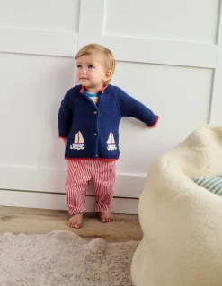 Novelty logo Cardigan-Starboard Blue Boats-Boden Flash Sale